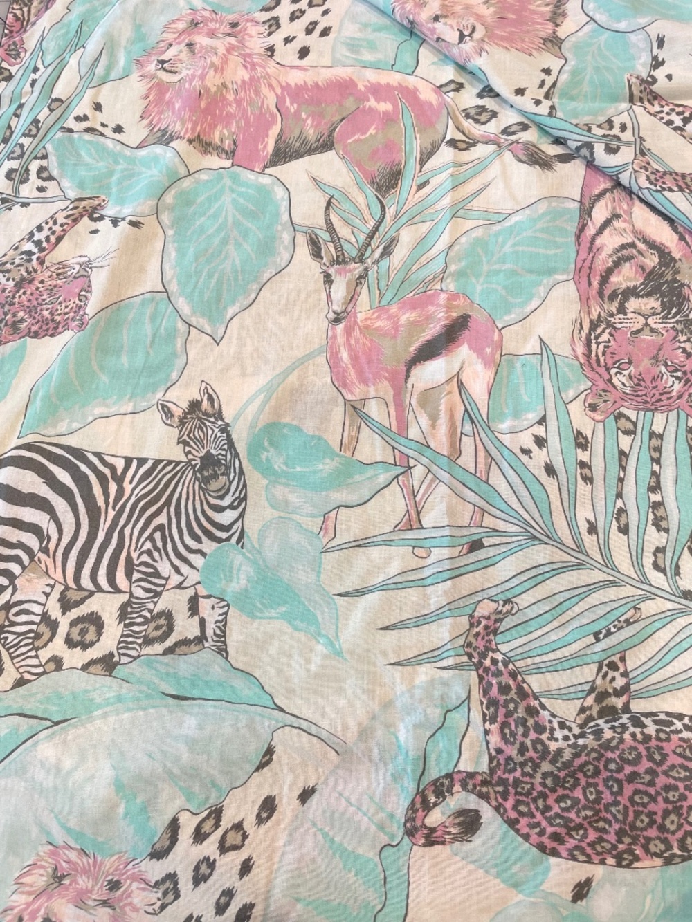 2 Yards Vintage Safari Fabric Beth Ravitz for Just In Materials Design Inc.